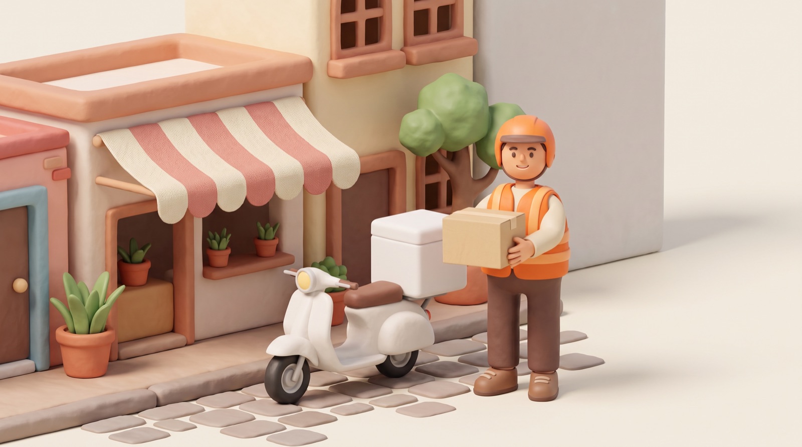 Repartidor en scooter entregando un paquete el mismo día
